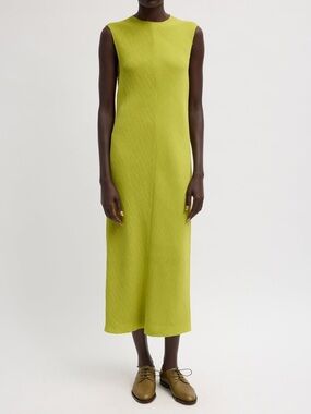 NWT* Tibi Viscose Plisse Sleeveless Bias Dress - Pea Pod - size 0